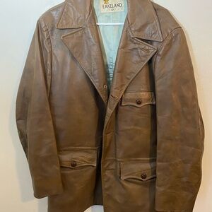 Brown Leather Military Field Jacket